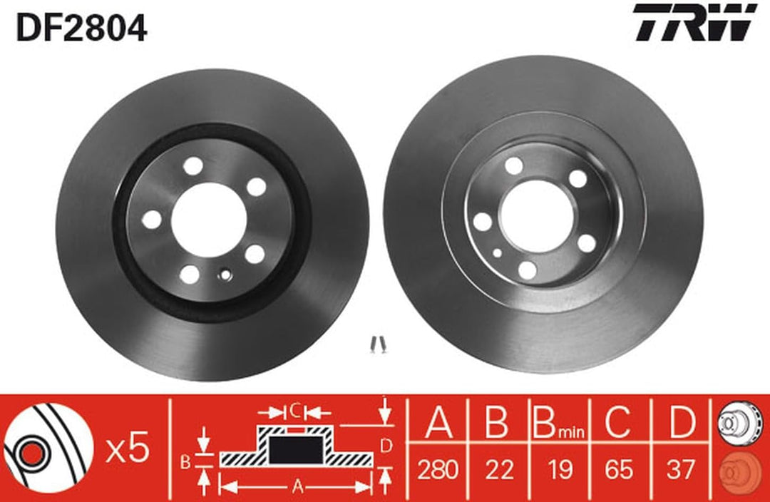 TRW DF2804 Bremsscheibe - (Paar)