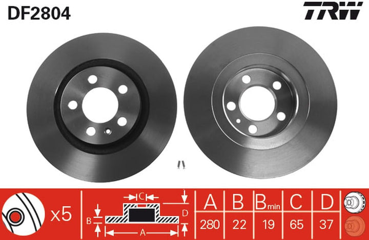 TRW DF2804 Bremsscheibe - (Paar)