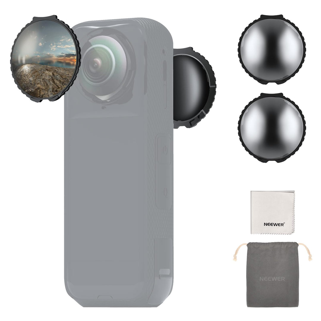 NEEWER ND Filter kompatibel mit Insta360 X5, ND64 Objektiv Filter Set, 6 Stop Lichtreduzierung, aufs