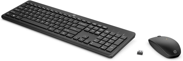 HP 235 - Tastatur-und-Maus-Set - 3-Zonen-Layout, Flache Tastenreise - Full Size - kabellos - 2.4 GHz