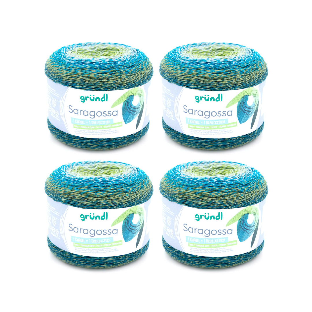 Gründl Wolle Saragossa (weiches Farbverlaufsgarn aus 50% Baumwolle und 50% Polyacryl, 250 g / 1000 m