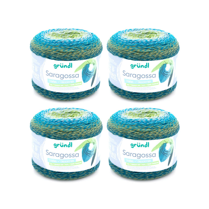 Gründl Wolle Saragossa (weiches Farbverlaufsgarn aus 50% Baumwolle und 50% Polyacryl, 250 g / 1000 m