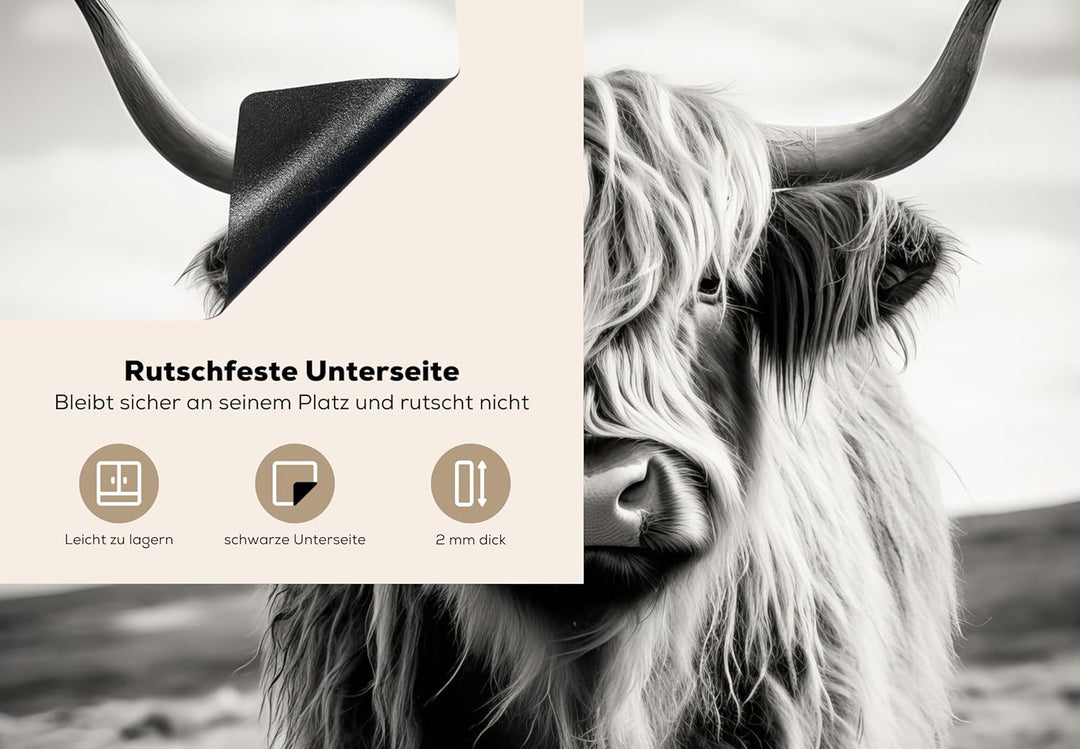 KitchenYeah© Herdabdeckplatte 75x52 cm Einteilig Ceranfeld Abdeckplatte für Induktionsschutz Ceranfe