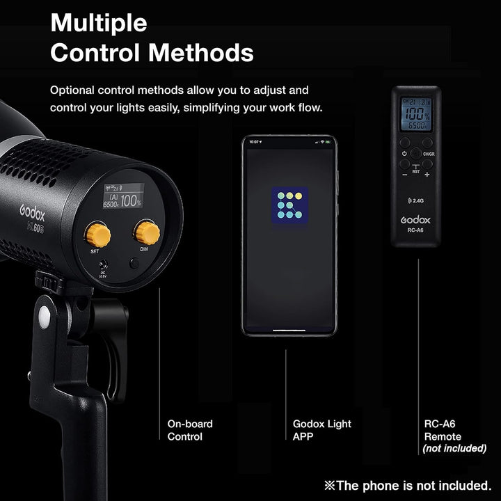 GODOX ML60Bi LED Studio Fotografie Licht 60W Dual Farbtemperatur 2800-6500K CRI96 TLCI97 Einstellbar