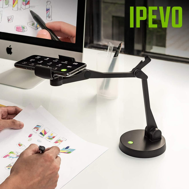 Ipevo Uplift Multi-Winkel Arm für Smartphones, Multi-Gelenk-Handyhalter für visuelle Kommunikation u
