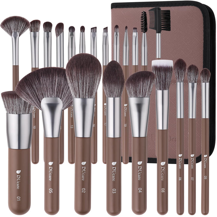 DUcare professionell pinselset makeup 22 Stück mit Luxus Kosmetiktasche, Premium Synthetik Make up P