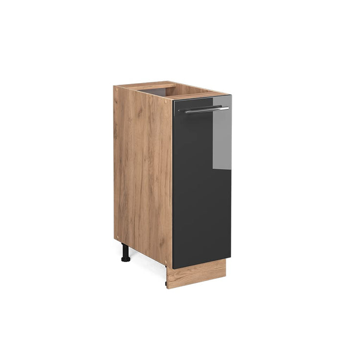Vicco Apothekerschrank Fame-Line, Anthrazit Hochglanz/Goldkraft Eiche, 30 cm ohne Arbeitsplatte Apot