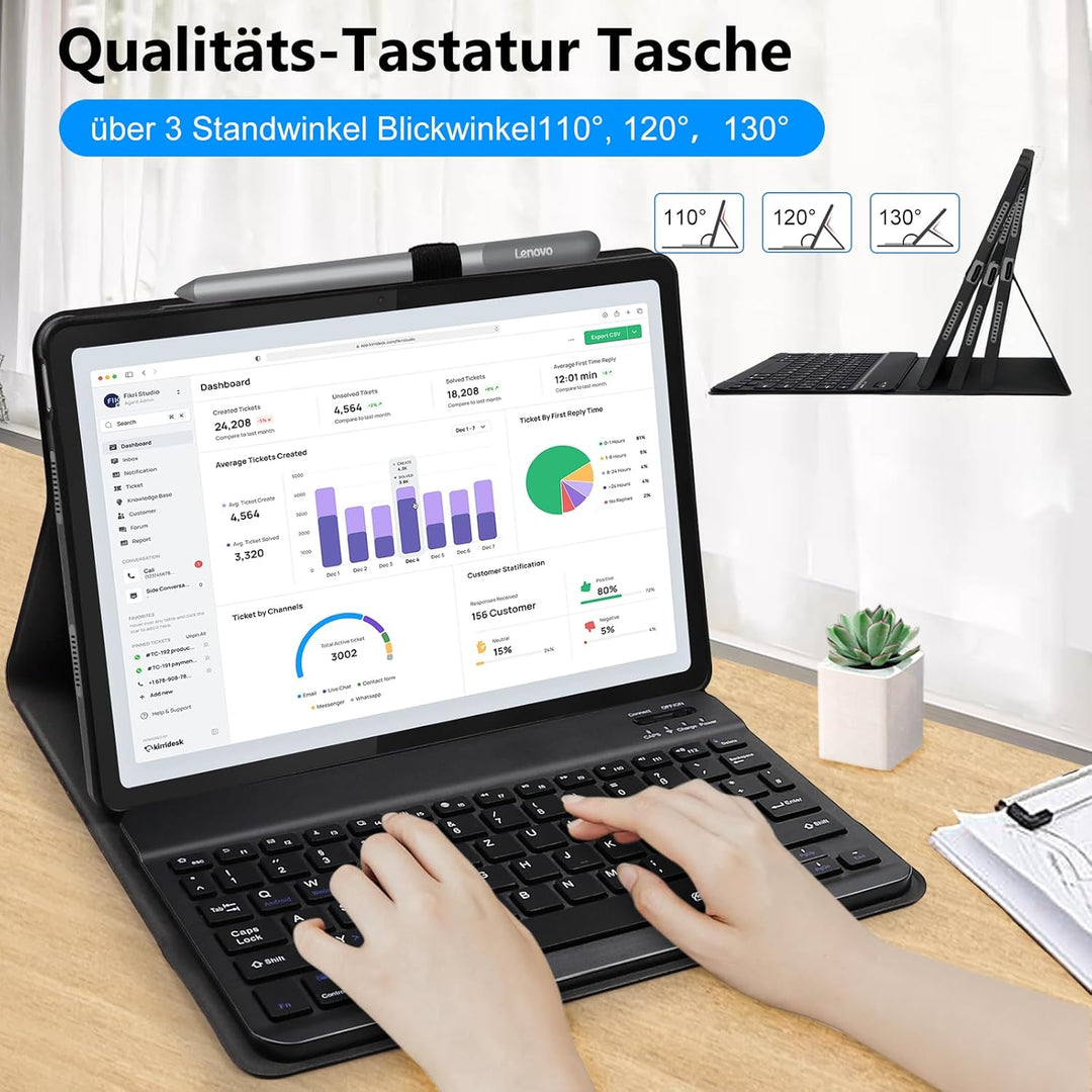 AGARELE Tastatur Hülle für Lenovo Idea Tab 11 Zoll Tablet 2025 (TB-336ZU/TB-336FU), Abnehmbar Schutz