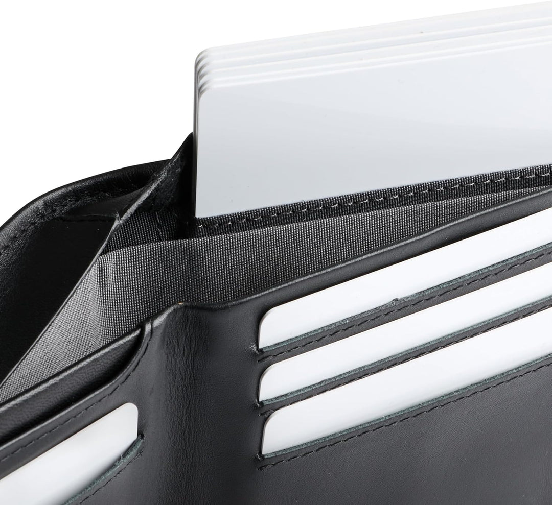 Bellroy Hide & Seek – dünne, klassische Lederbörse, optionaler RFID-Schutz (max. 12 Karten plus Sche