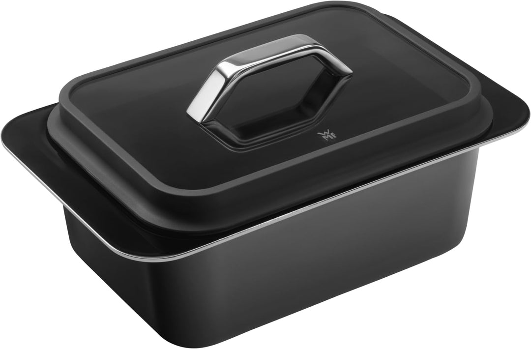 WMF Fusiontec Bräter Induktion 38 x 24 x 18 cm, Glasdeckel, Schmortopf, High-Tech Keramik, für Herd,