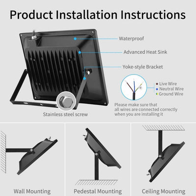 LED Strahler, 100W LED Fluter Superhell 10000LM Aussenstrahler 3000K Warmweiss, IP65 Wasserdicht Flu