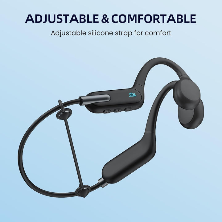 HIFI WALKER T10 Air Knochenschall Kopfhörer, IPX8 wasserdichte Schwimmkopfhörer mit 32GB MP3 Player,