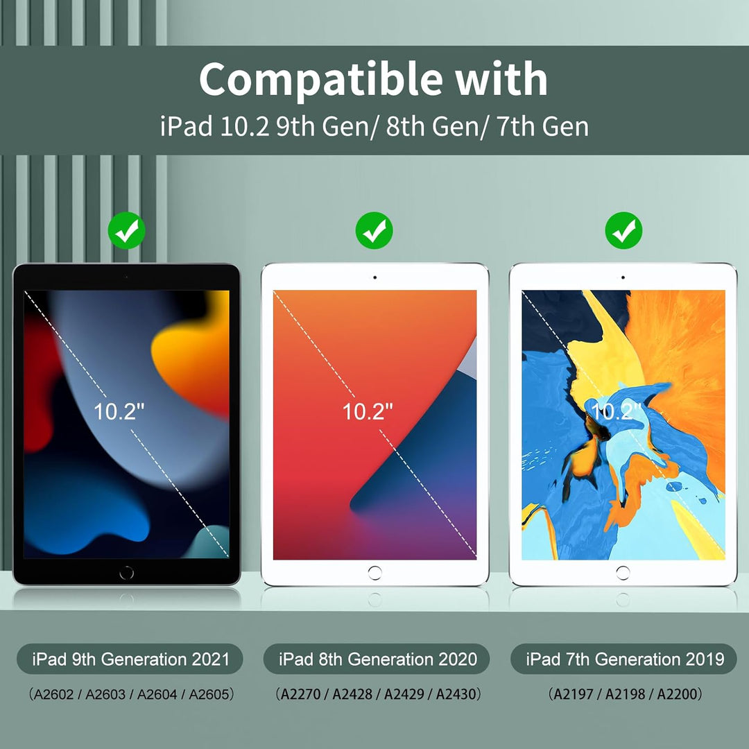 JKSML Tastatur Hülle für iPad 9./ 8./ 7. Generation (2021/2020/ 2019) mit Pencil Halter, Soft TPU Rü