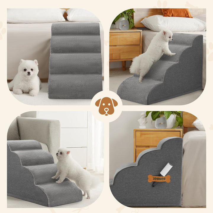 Hundetreppe, Romrol Hundetreppenrampe für Hochbett und Couch, Hunderampe mit strapazierfähigem, ruts
