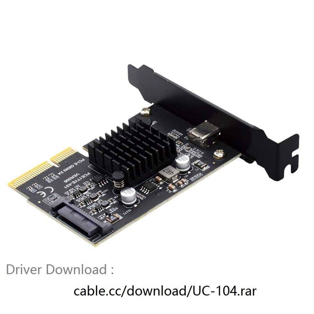 Cablecc USB 3.2 Gen2 Typ-C 20Gbps USB-C auf PCI-E 4X Express Card Adapter für Desktop Motherboard PC