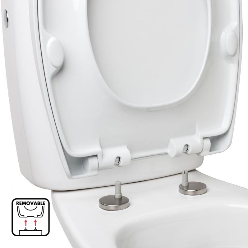 TATAY Toilettendeckel Universal mit Absenkautomatik | Einfache Montage | Hohe Widerstandsfähigkeit &
