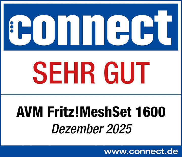 Fritz!Mesh Set 1600 2er-Set (2X Fritz!Repeater, ideal für Internetrouter oder Glasfasermodem (ONT),