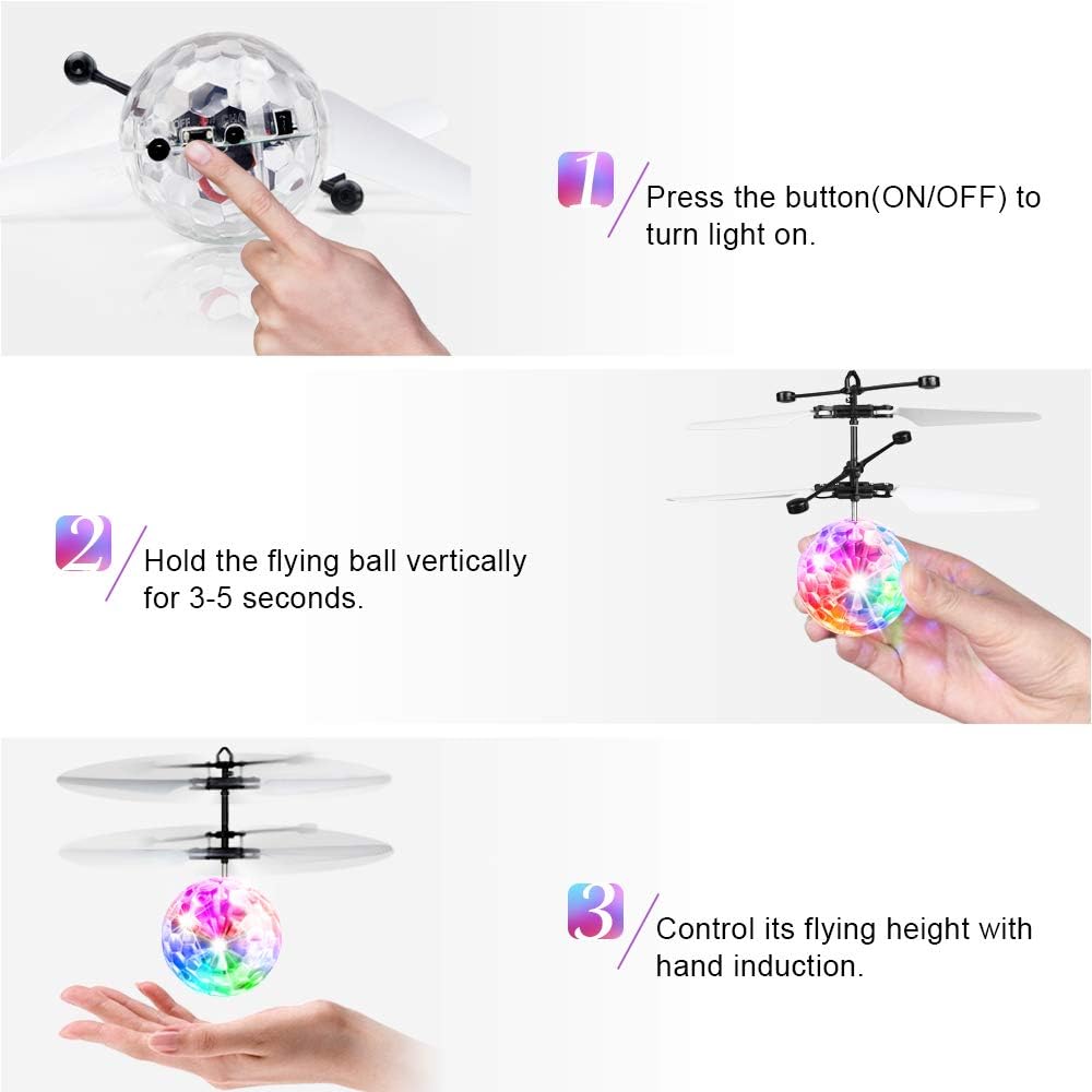 Fliegende Kugel Leuchtend, Fliegendes Spielzeug Flying Spinner Ball, der Helikopter Flugzeug Fernges