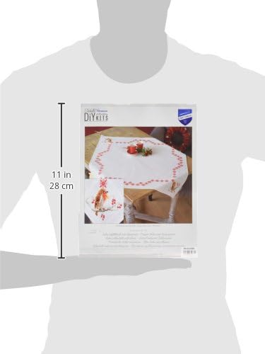 Vervaco Aida Decke Rotkehlchen Kreuzstichpackung, Weiss, 80 x 80 x 0,30 cm