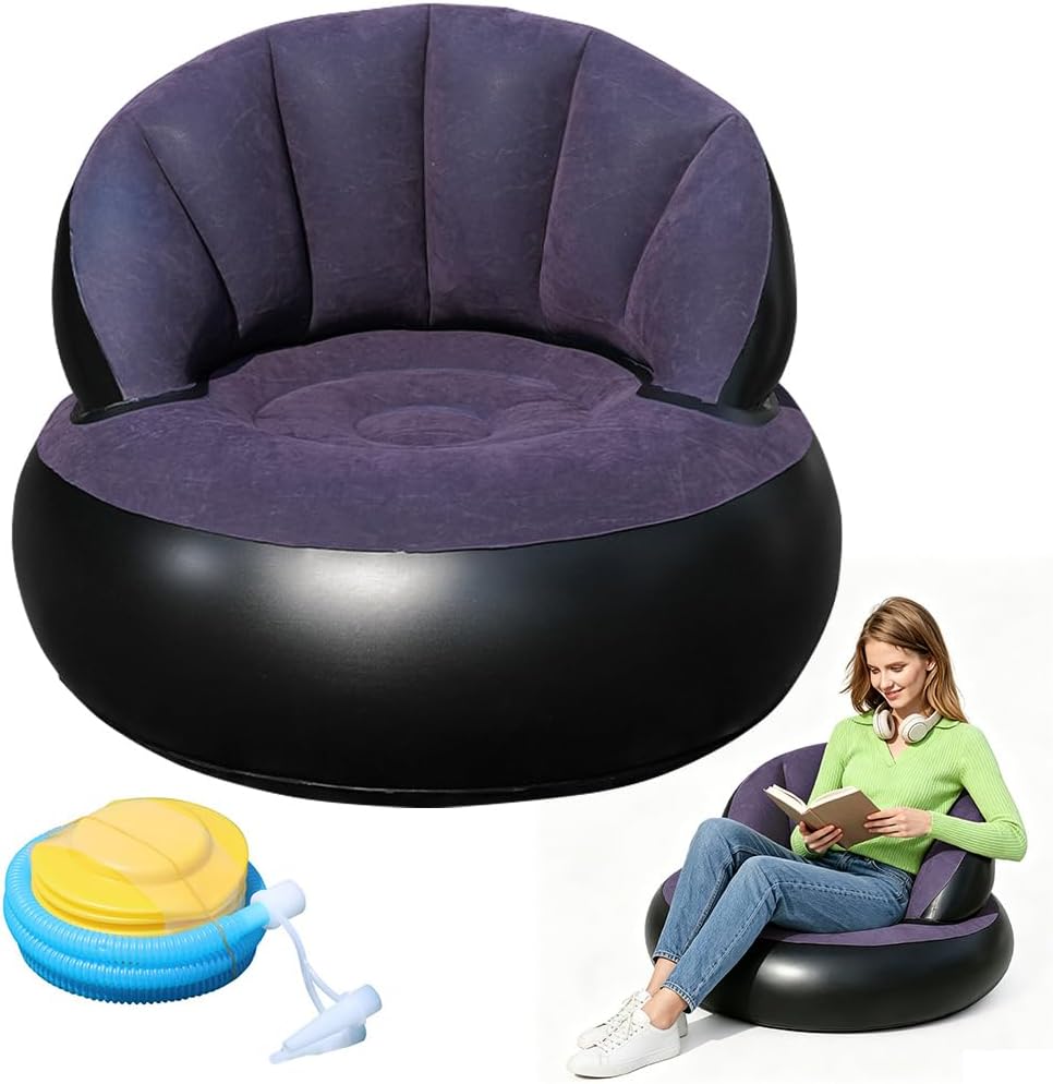 Aufblasbares Sofa, Aufblasbarer Sessel, Luftsofa, Campingsofa, Tragbare Flocking Sitzsack Aufblasbar