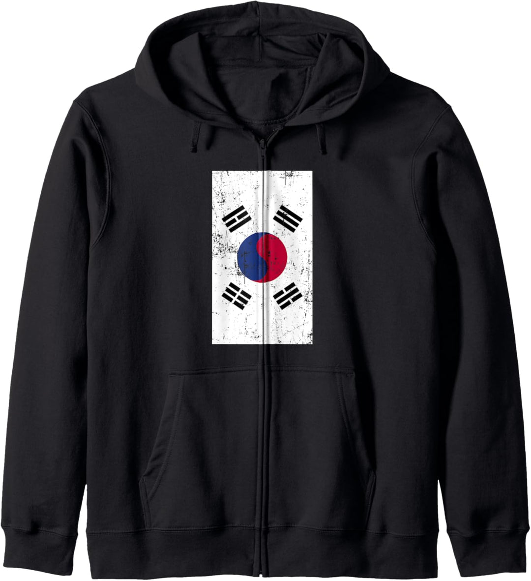 South Korea Asia Seoul Distressed Flag Kapuzenjacke