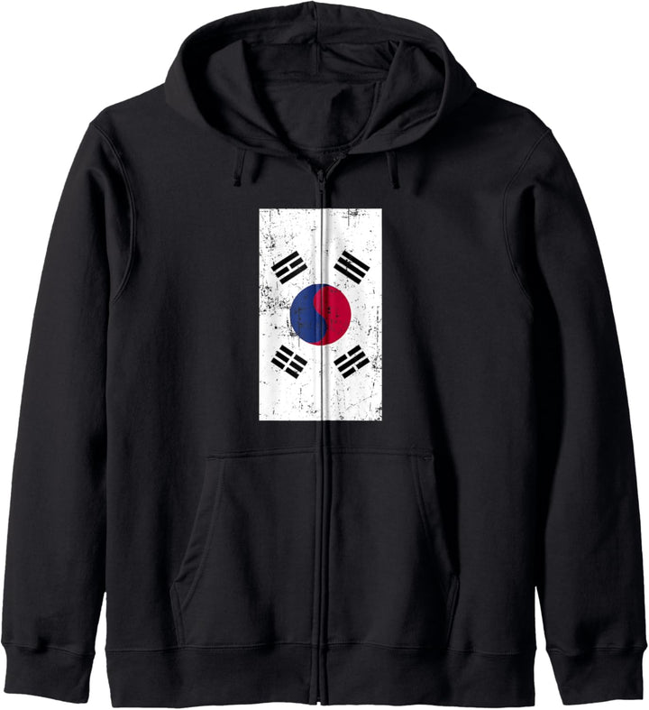 South Korea Asia Seoul Distressed Flag Kapuzenjacke
