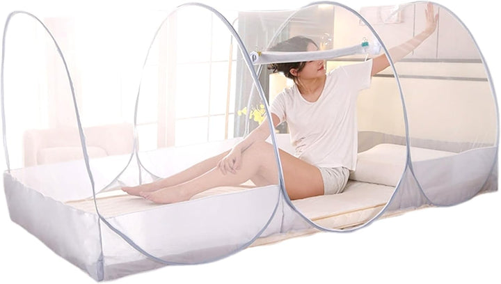 Moskitonetz fürs Bett (190 x 89 x 89 cm), faltbar, atmungsaktives Moskitonetzzelt mit Reissverschlus