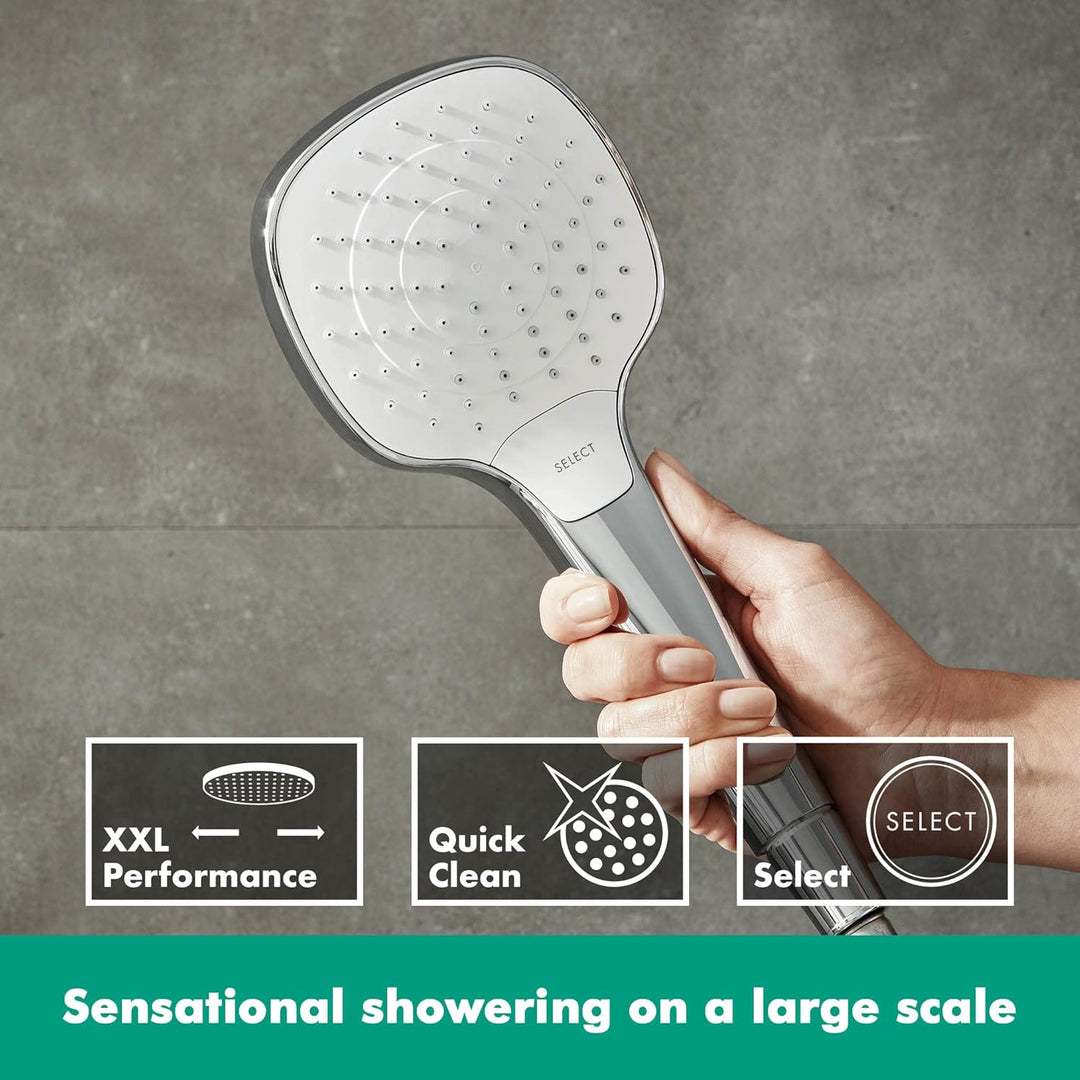 hansgrohe Croma Select E Thermostatset (0,90 m, 3x Strahlarten) Weiss/Chrom 0,90m Set, 0,90m Set