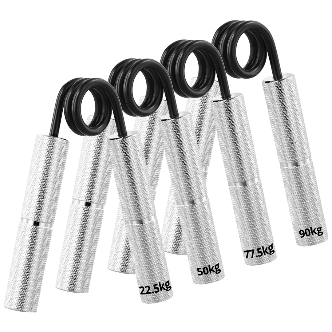 QWORK® Aluminium Griffkraft Trainer Unterarmtrainer 22.5/45/67.5/90kg - Robust & Rutschfest silber,