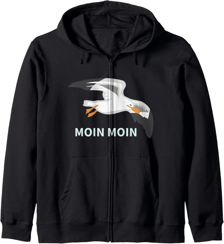 Moin Moin sagt man auf Norddeutsch / Möwe Meer Urlaub See Kapuzenjacke