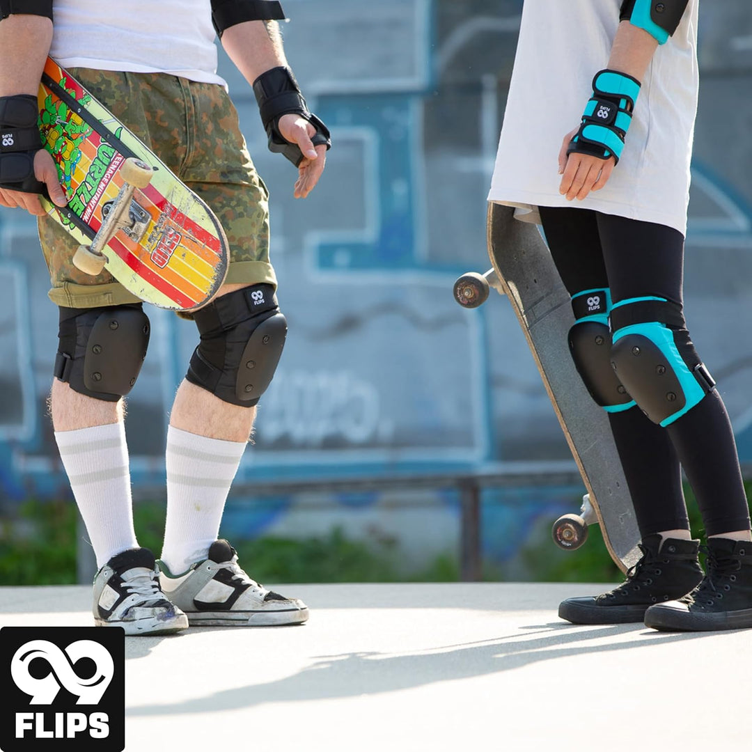99FLIPS Inliner Schoner Erwachsene mit GS [6er Set] DIVE - M in Schwarz - Schoner Inliner Damen schü