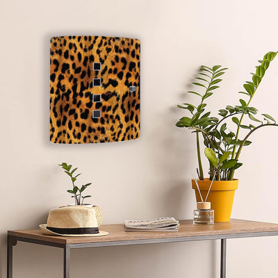 banjado® Design Schlüsselkasten aus Edelstahl mit Motiv Leopard für 10 Schlüssel - Schlüsselschrank