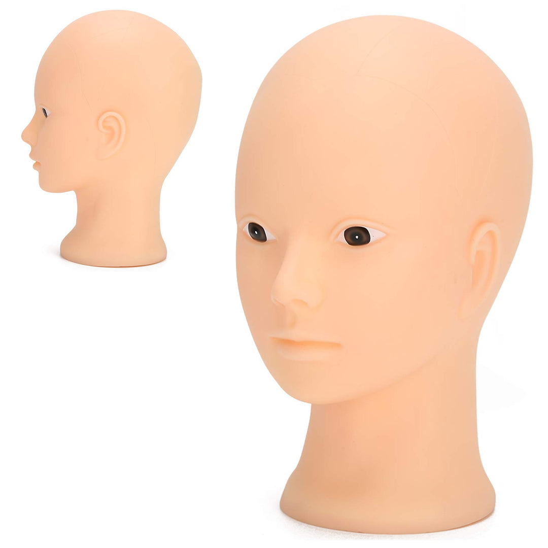 Schaufensterpuppenkopf 49cm | Frisierkopf &amp; Schminkpuppe aus Weichem PVC für Perücken, Make-up Train