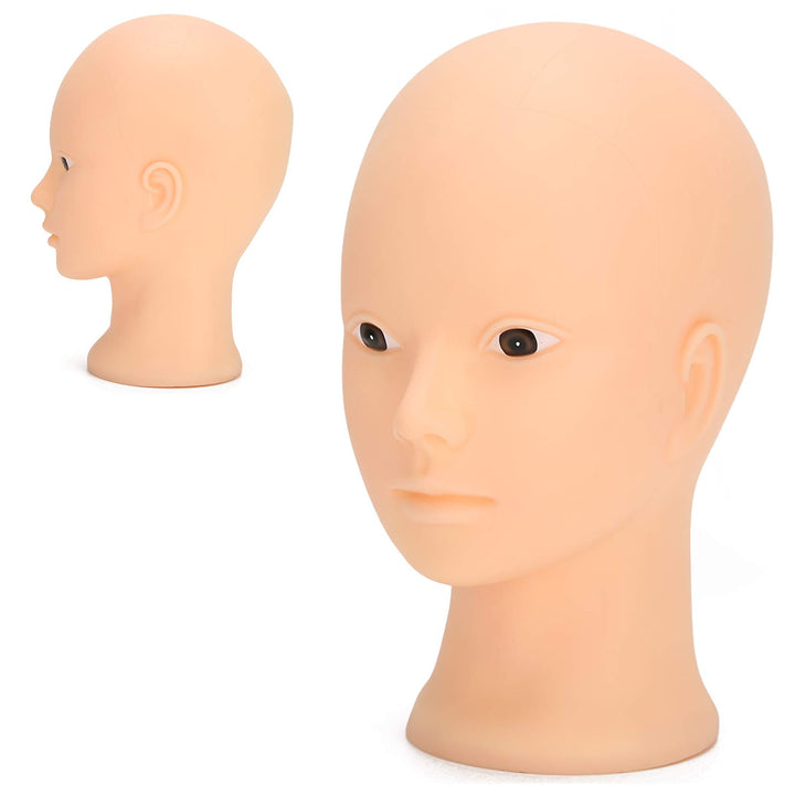 Schaufensterpuppenkopf 49cm | Frisierkopf &amp; Schminkpuppe aus Weichem PVC für Perücken, Make-up Train