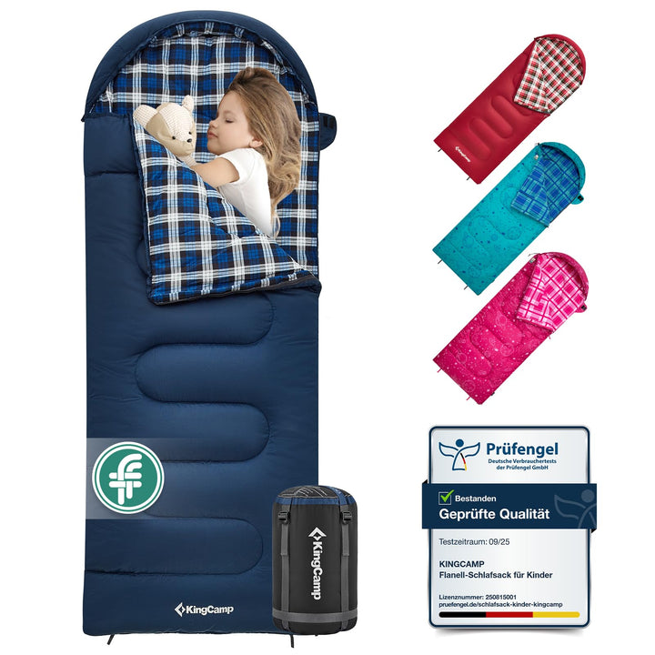 KingCamp Kinderschlafsack Schlafsack Winter Warmer Deckenschlafsack 3-4 Jahreszeiten für Kinder beim