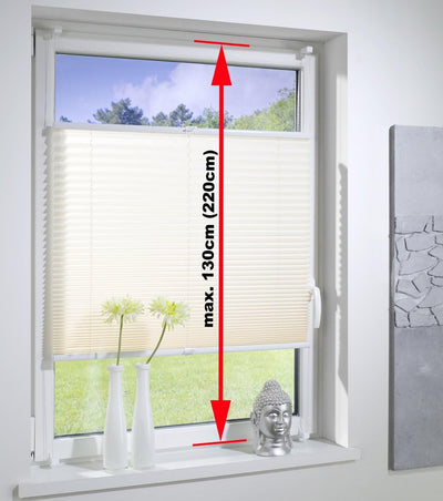 DécoProfi Plissee ohne Bohren Grau 70cm x 220cm (max. Gesamthöhe Fensterflügel) I Verspannte Plissee