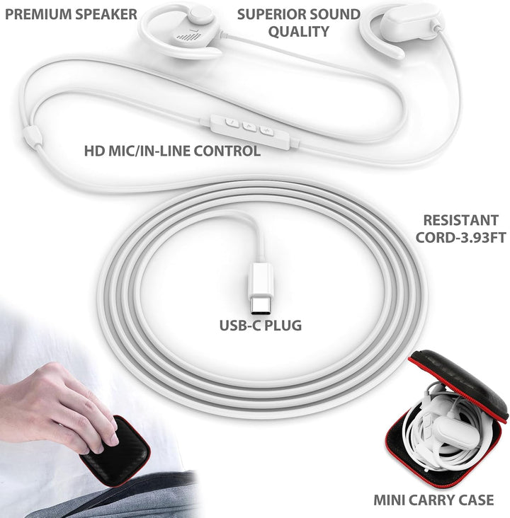 USB C Kopfhörer für iPhone 16 17 Pro 5G Galaxy A55 A57,On Ear Typ C Headset | USB C Anschluss Ohrhör