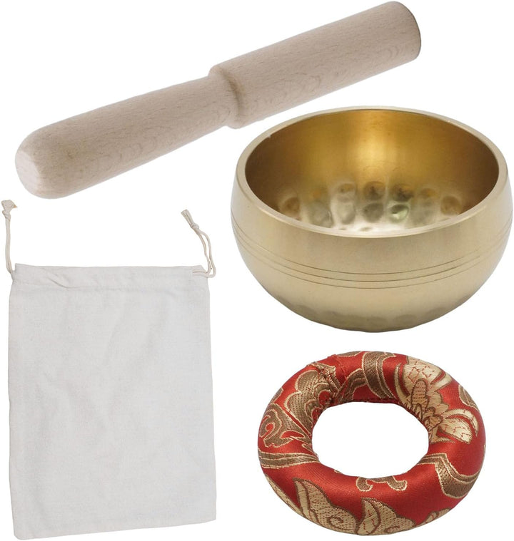 Tibetisches Klangschalen-Set, Durchmesser 8 cm mit einzigartigem Design, einschliesslich Holzschläge