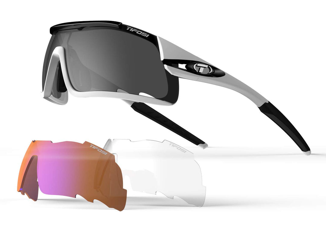 Tifosi Unisex Davos Interchangeable Lens Sonnenbrille Einheitsgrösse Weiss / Schwarz, Einheitsgrösse