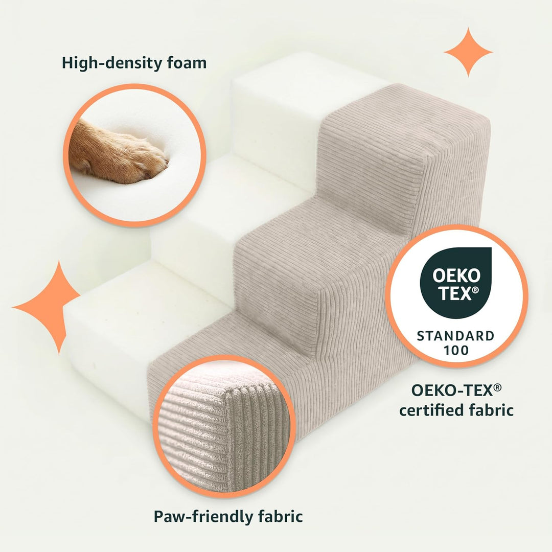murando Hundetreppe für kleine Hunde mit 3 Stufen – Haustiertreppe, 30 cm hoch, für Bett und Sofa –