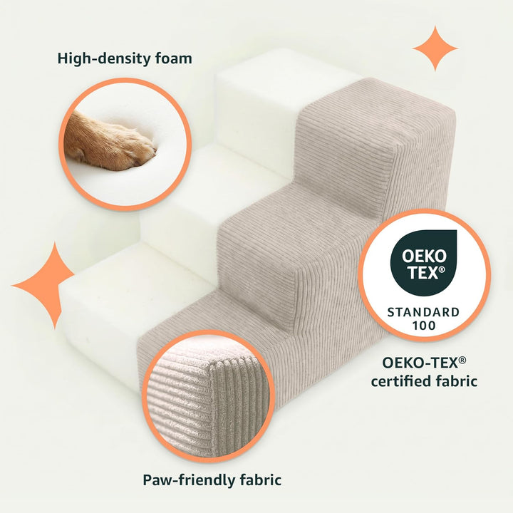 murando Hundetreppe für kleine Hunde mit 3 Stufen – Haustiertreppe, 30 cm hoch, für Bett und Sofa –