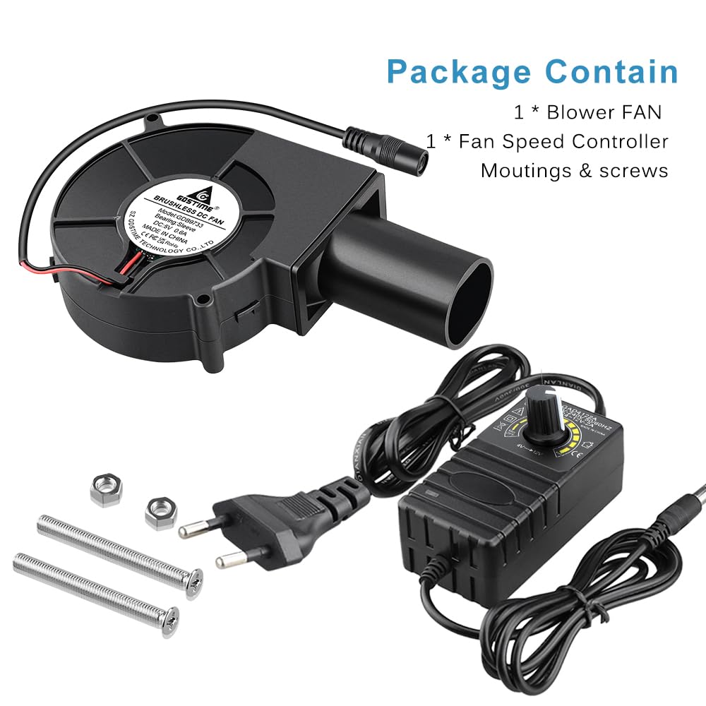 GDSTIME 230V Radial Lüfter 97mm x 33mm Radialventilator DC 4V -12V einstellbar Geschwindigkeit Geblä