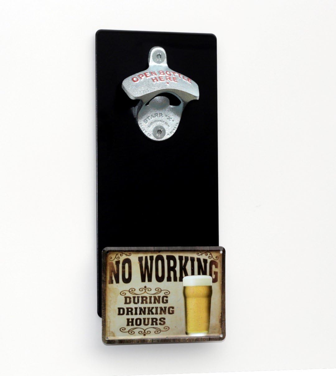Magnet-Wand-Flaschenöffner/Bier-Flaschen-Öffner mit Magnet-Fang/Magnetfalle + Pint-Bierglas-Schild "