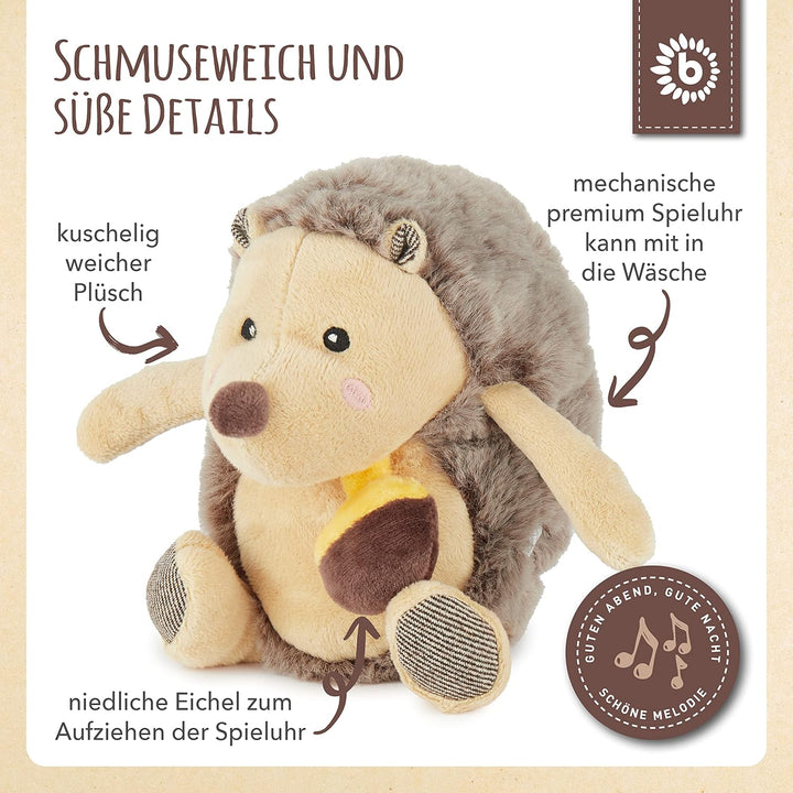 Bieco Musikspieluhr Igel | ca. 20 cm | Baby Spieluhr | Einschlafhilfe Babys | Baby Musik | Spieluhr