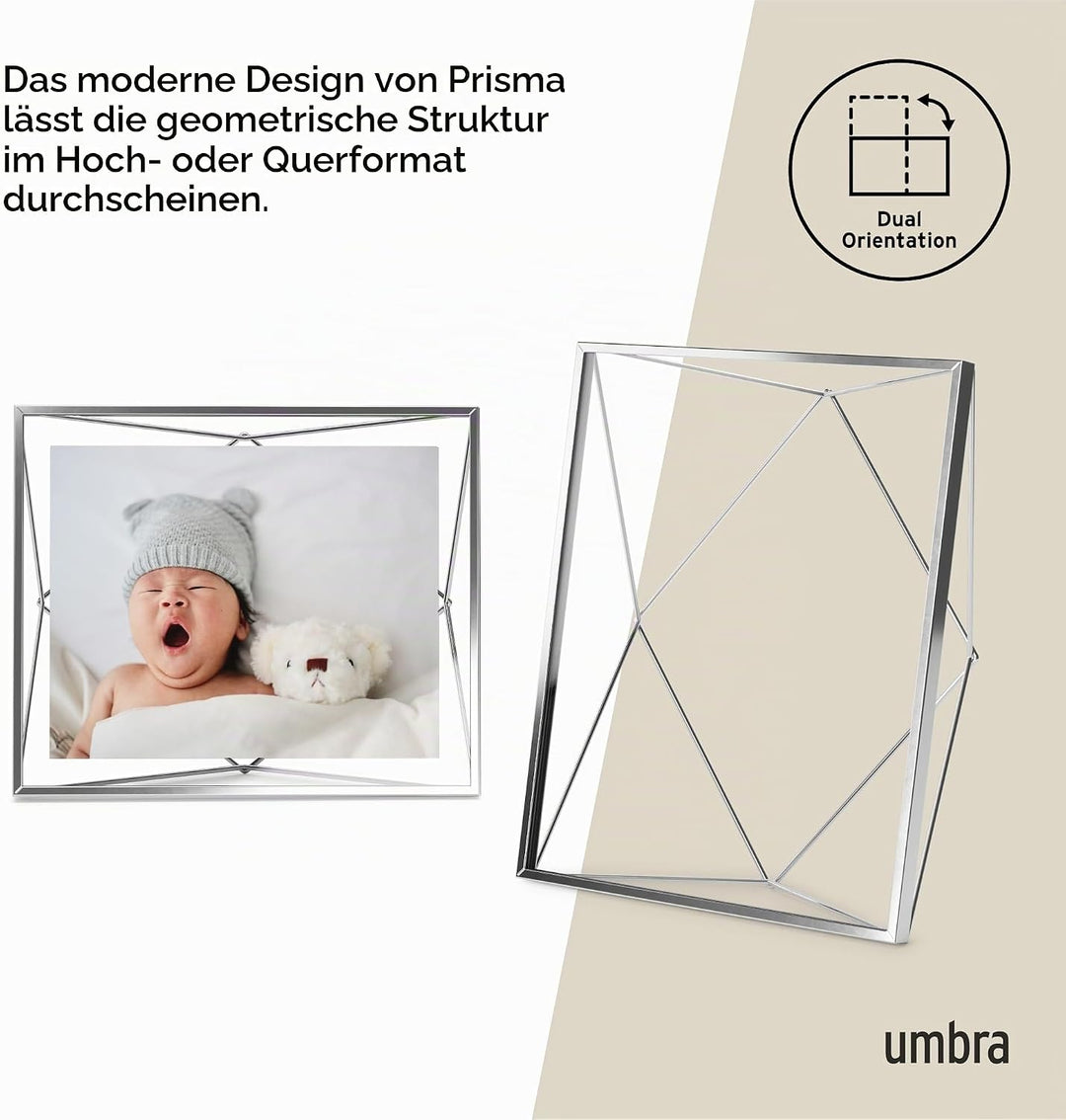 Umbra Prisma 20x25 cm Bilderrahmen - Wand- und Tisch Fotorahmen für Bilder, Kunstdrucke, Illustratio