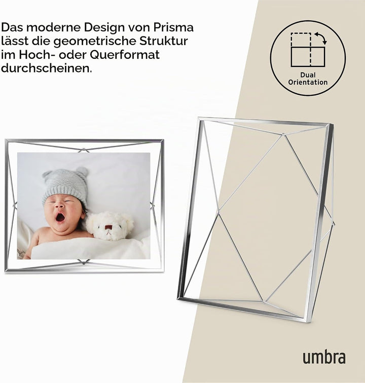 Umbra Prisma 20x25 cm Bilderrahmen - Wand- und Tisch Fotorahmen für Bilder, Kunstdrucke, Illustratio