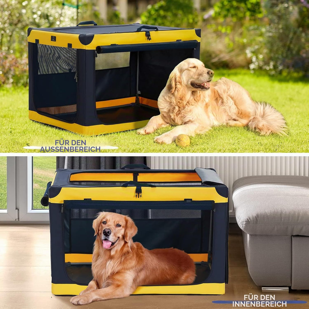 A 4 Pet Hundebox faltbar grosse Hunde, Hundebox für zuhause tragebar Hundetransportbox Transportbox