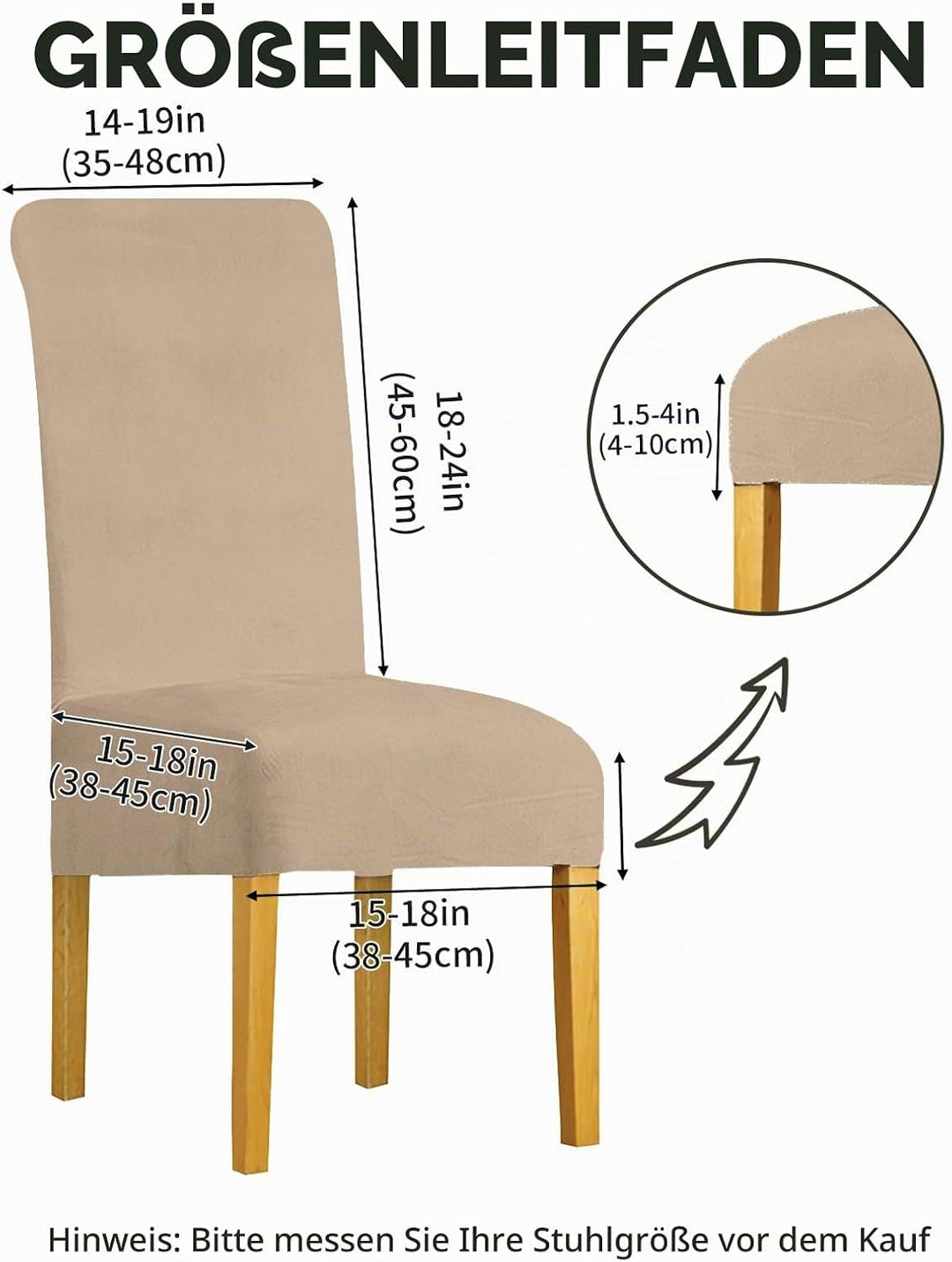 LANSHENG Stuhlhussen 2er Set, Universelle Abnehmbare Waschbar Samt Stuhlhussen, Universale Stretch E