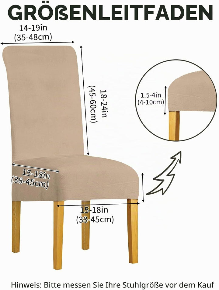 LANSHENG Stuhlhussen 2er Set, Universelle Abnehmbare Waschbar Samt Stuhlhussen, Universale Stretch E