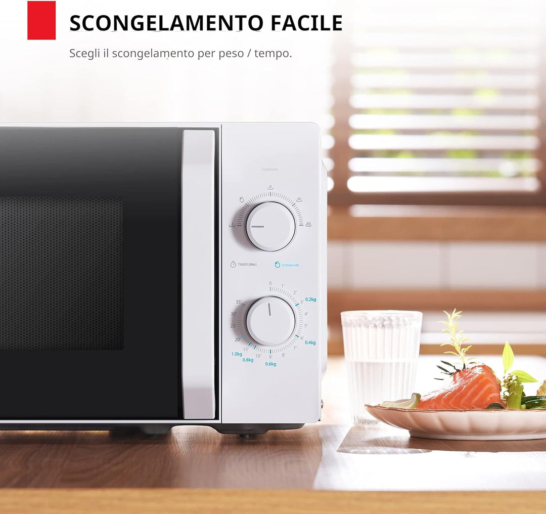 Toshiba MW2-MM20P(WH) Mikrowelle Standard, 20 Liter, 800 W, 5 Leistungsstufen mit praktischer Auftau